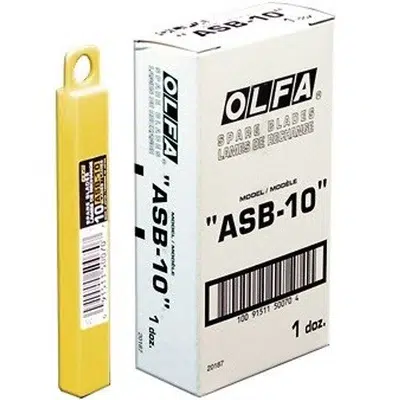 Olfa ASB-10 Standard Duty Blade, Silver(Box of 12 Tubes)