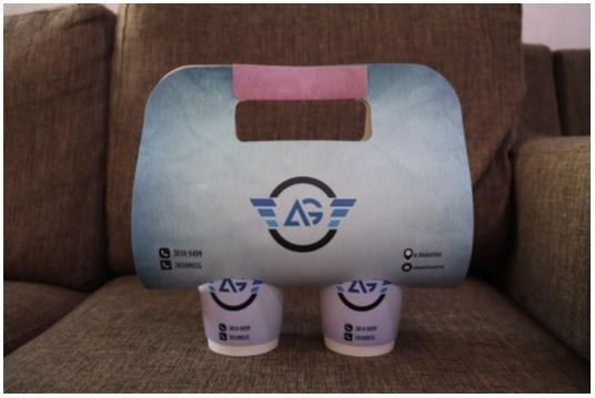 Custom printed cup with holder